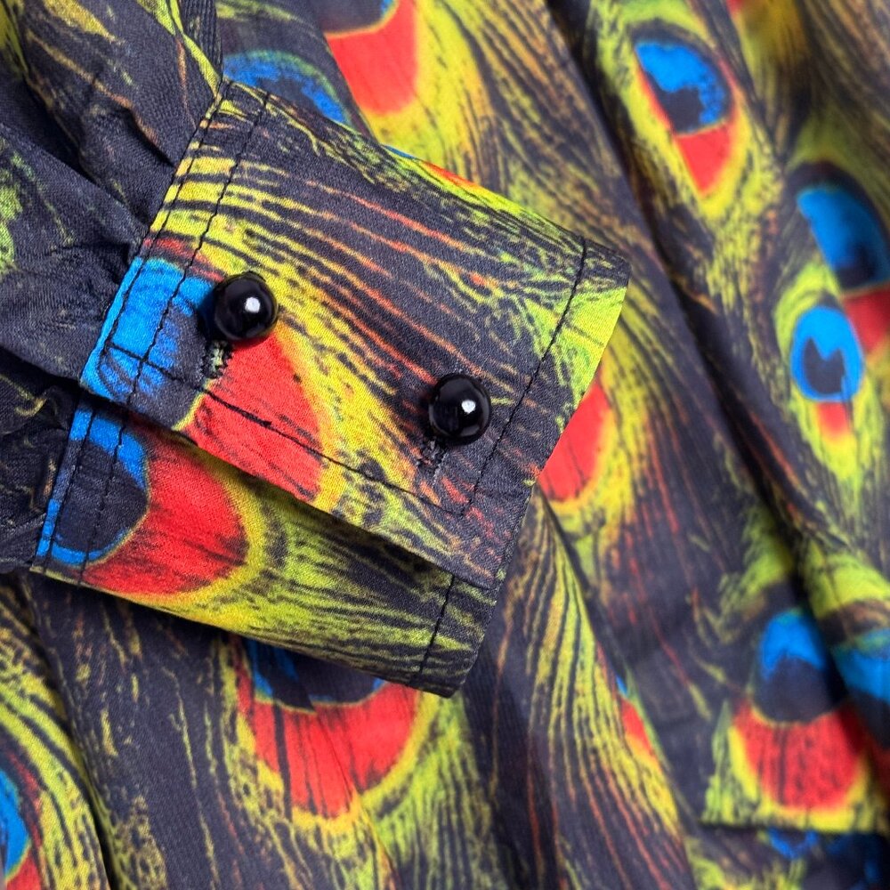 NWT MISS ORD PEACOCK PRINT MAXI DRESS BLOOMCORE GLAM SMALL - Picture 5 of 8